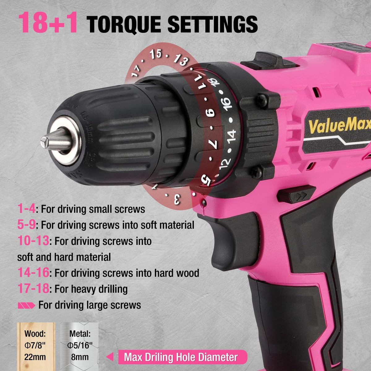 Pink 20V Cordless Drill Set with Battery and Charger W744375