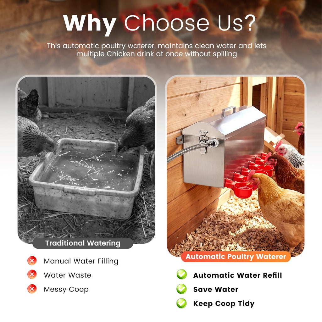 1.5 Gallon Metal Automatic Chicken Waterer E234