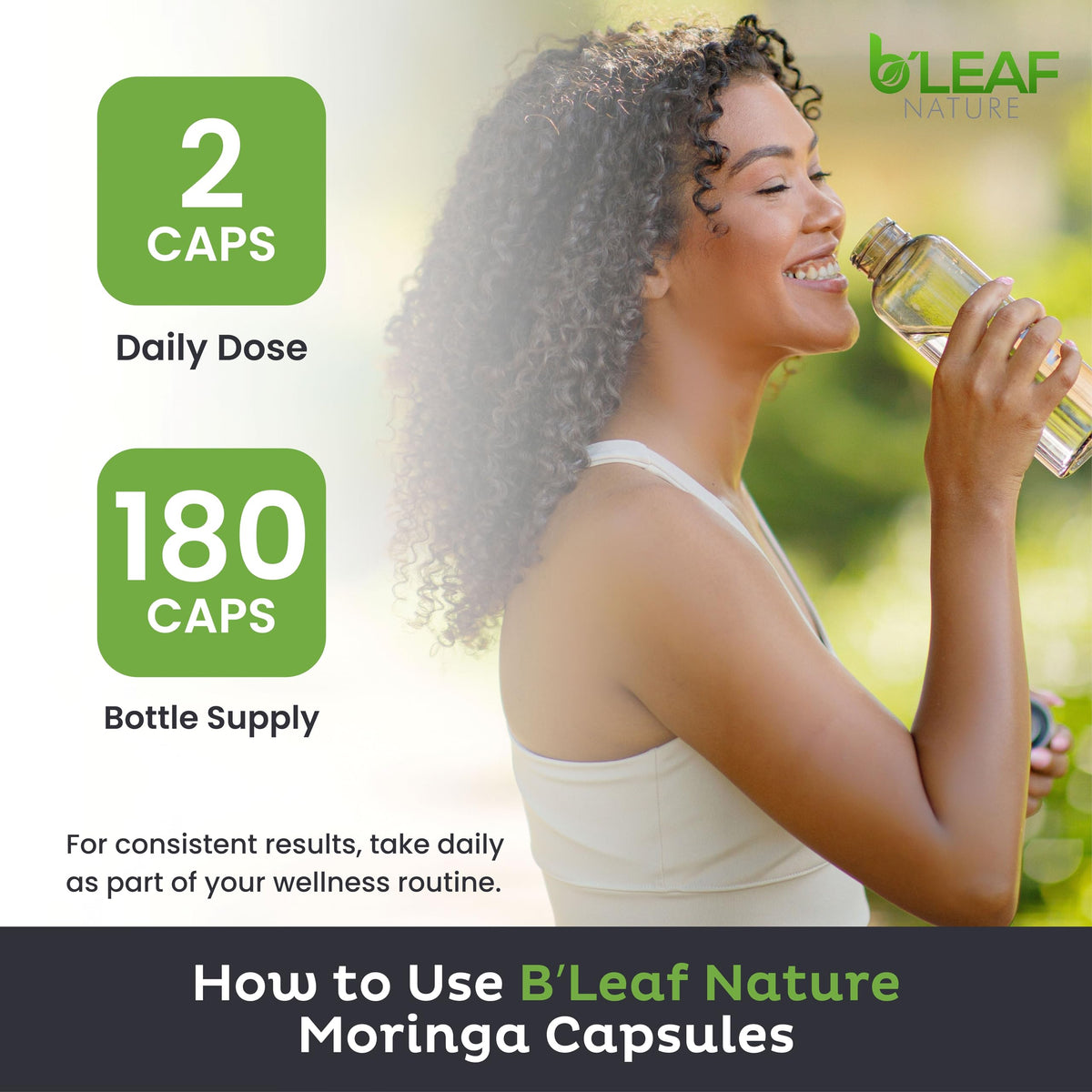 Moringa Leaf Vegan Capsules 1000mg 180 Count O11555