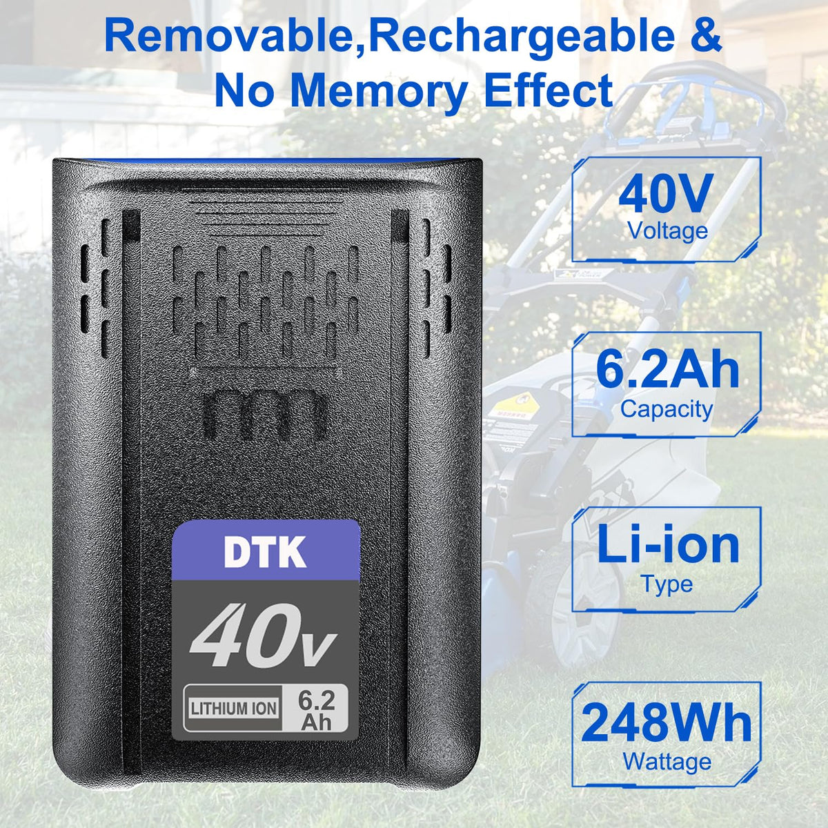 40V 6200mAh Cordless Power Tool Battery T277096