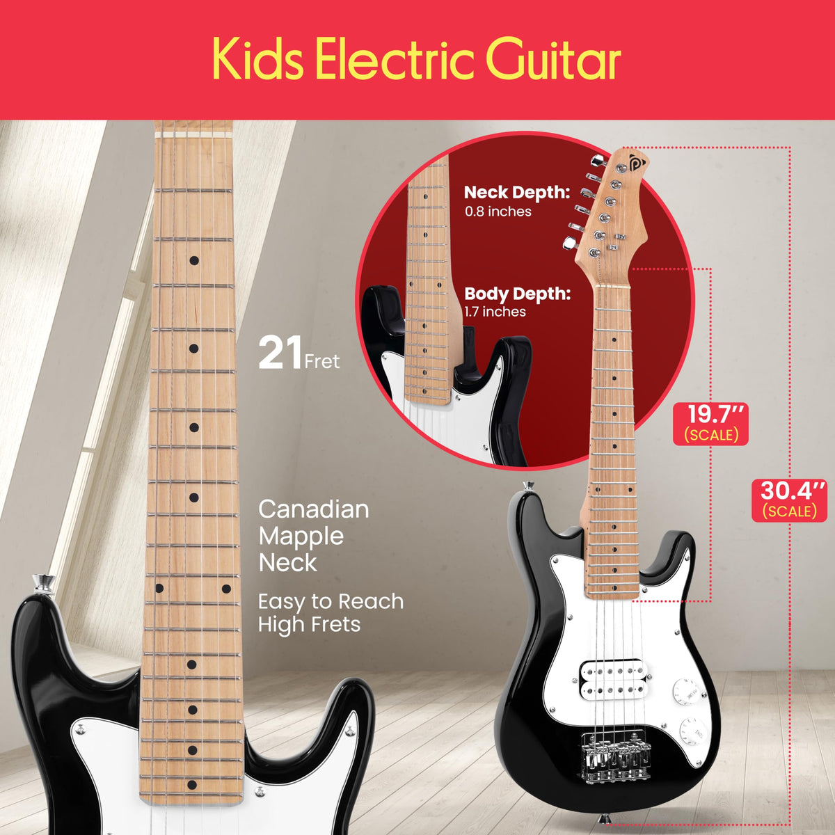 Kids Electric Guitar Starter Kit with Amplifier Z946212