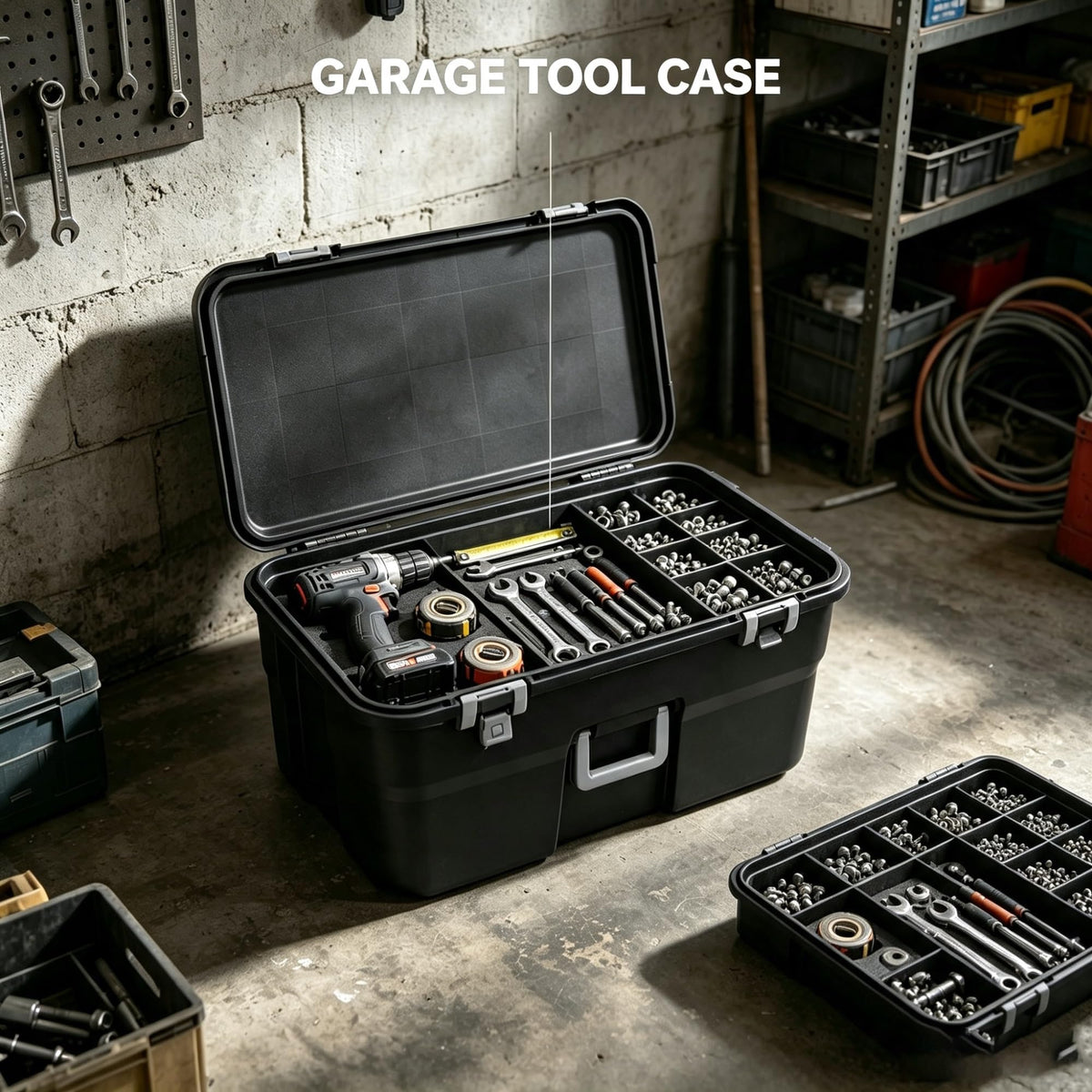 2 Pack 22 Gallon Black Wheeled Lockable Plastic Storage Trunk N799924