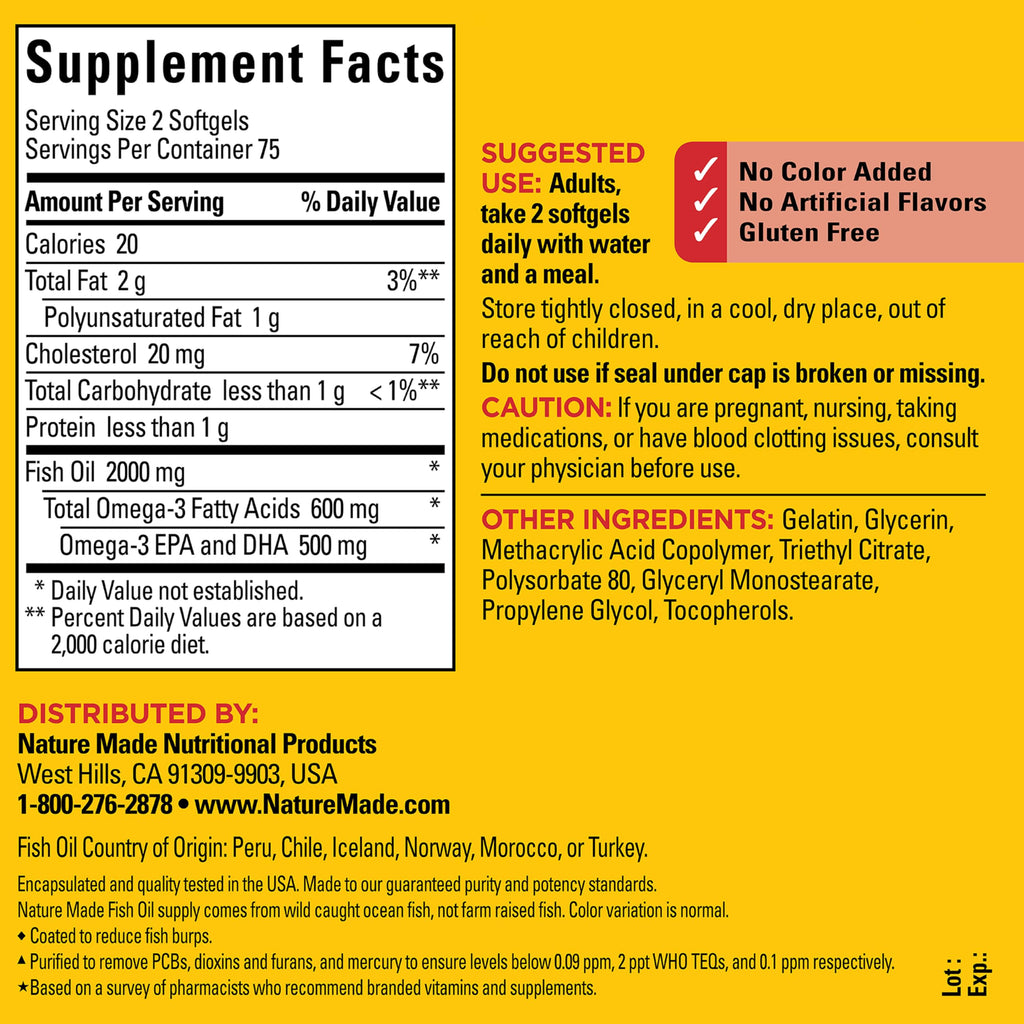 Fish Oil Omega 3 1000mg Softgels R38138