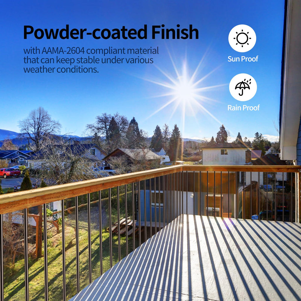 101 Pack 26" x 3/4" Black Round Aluminum Balusters C6969