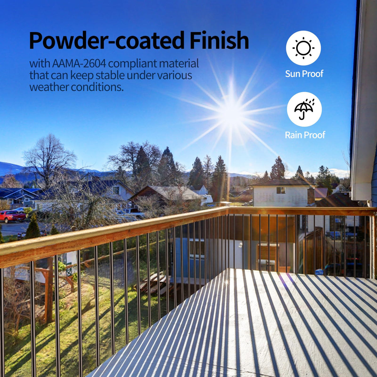 101 Pack 26" x 3/4" Black Round Aluminum Balusters C6969
