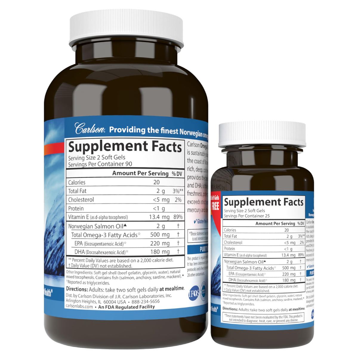Salmon Oil 500 mg Omega-3s 180 + 50 Softgels F90830