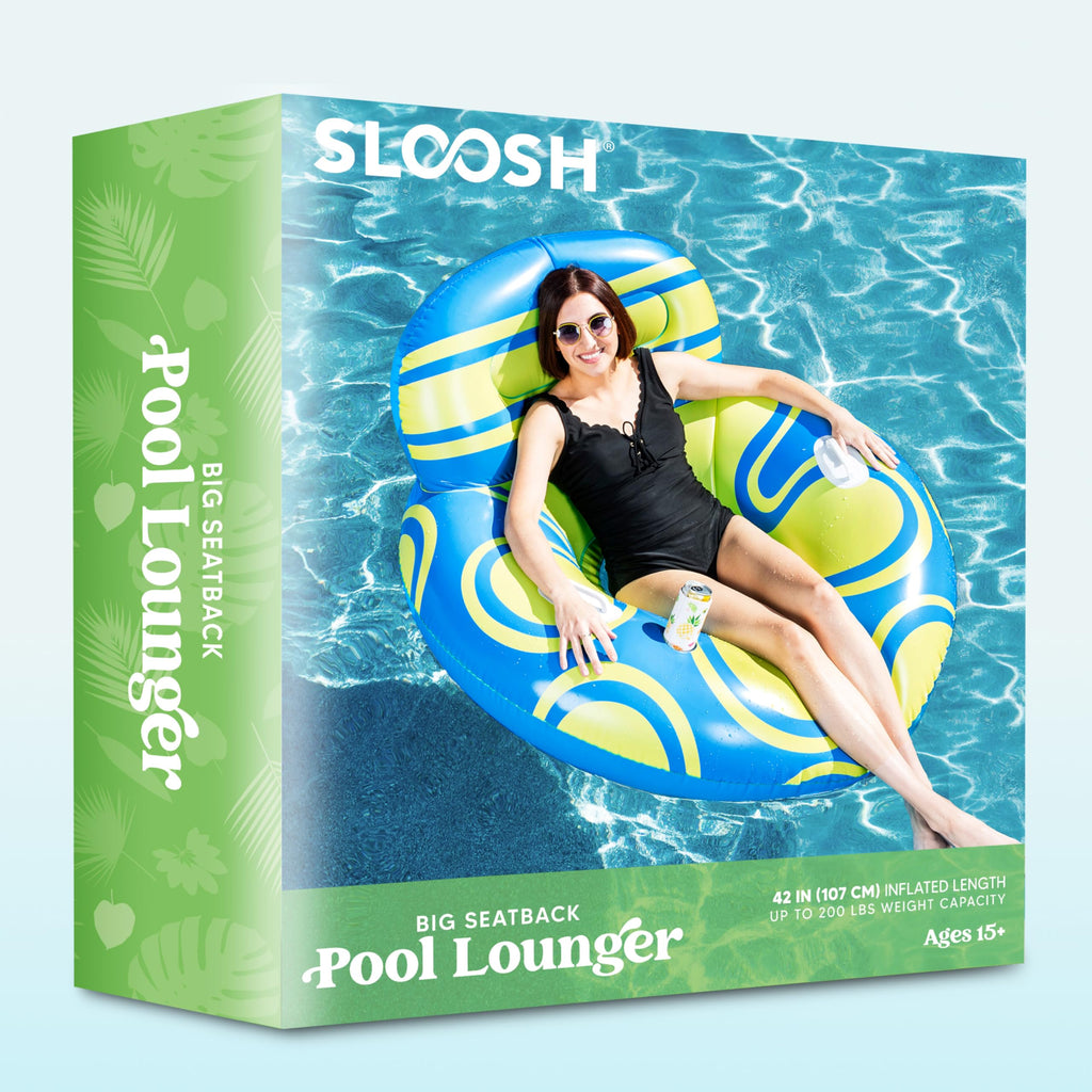 Blue Yellow Inflatable Pool Float Lounger K849