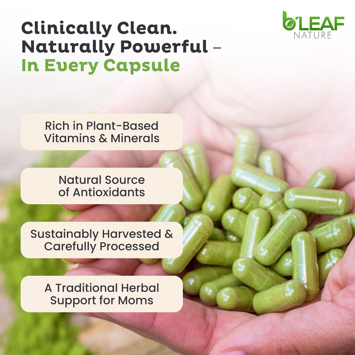 Moringa Leaf Vegan Capsules 1000mg 180 Count O11555
