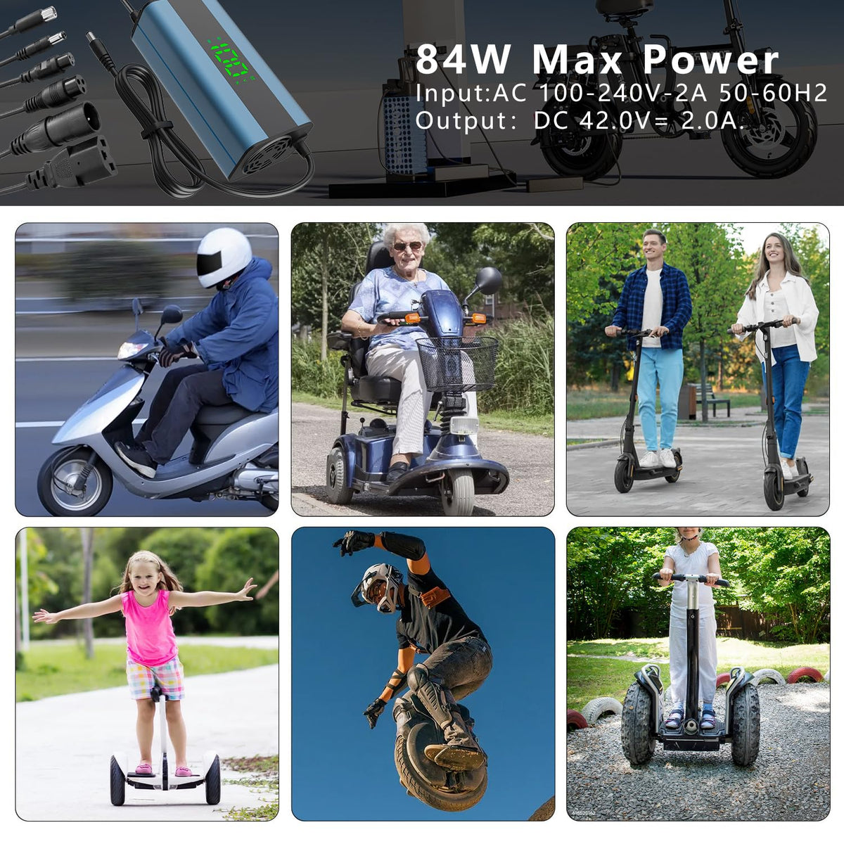 54.6V 3A Electric Scooter Charger 6 in 1 Plugs I526104