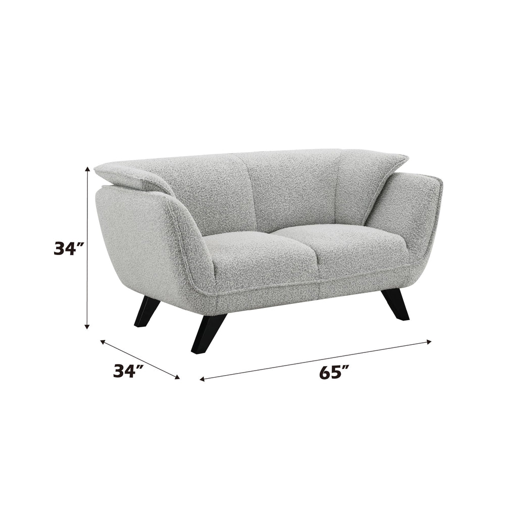 Light Gray Upholstered Loveseat U130169