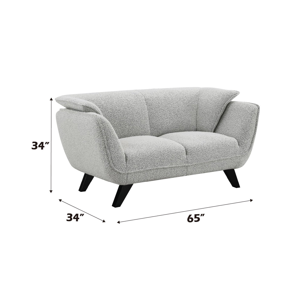 Light Gray Upholstered Loveseat U130169