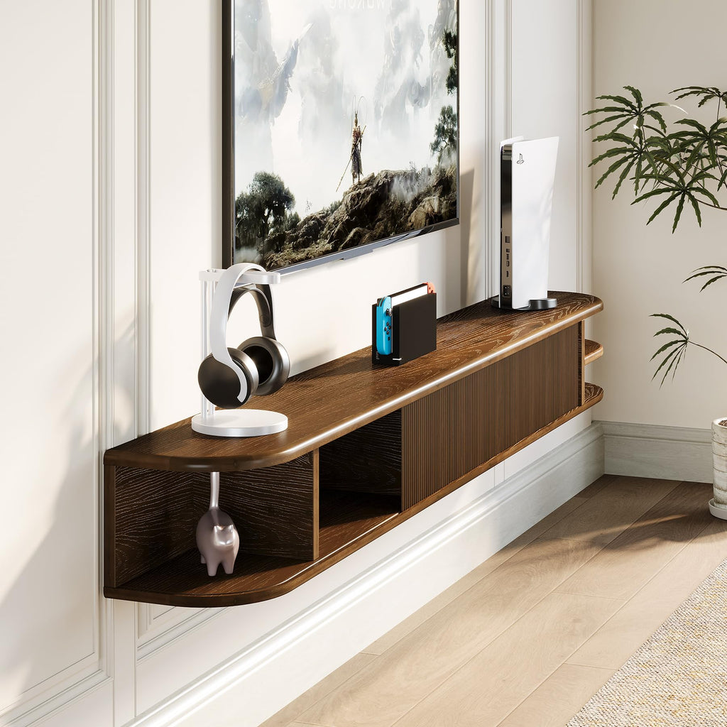 71" Solid Wood Floating TV Stand F5374