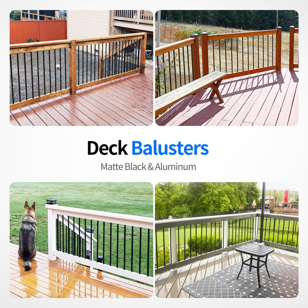101 Pack 26" x 3/4" Black Round Aluminum Balusters C6969