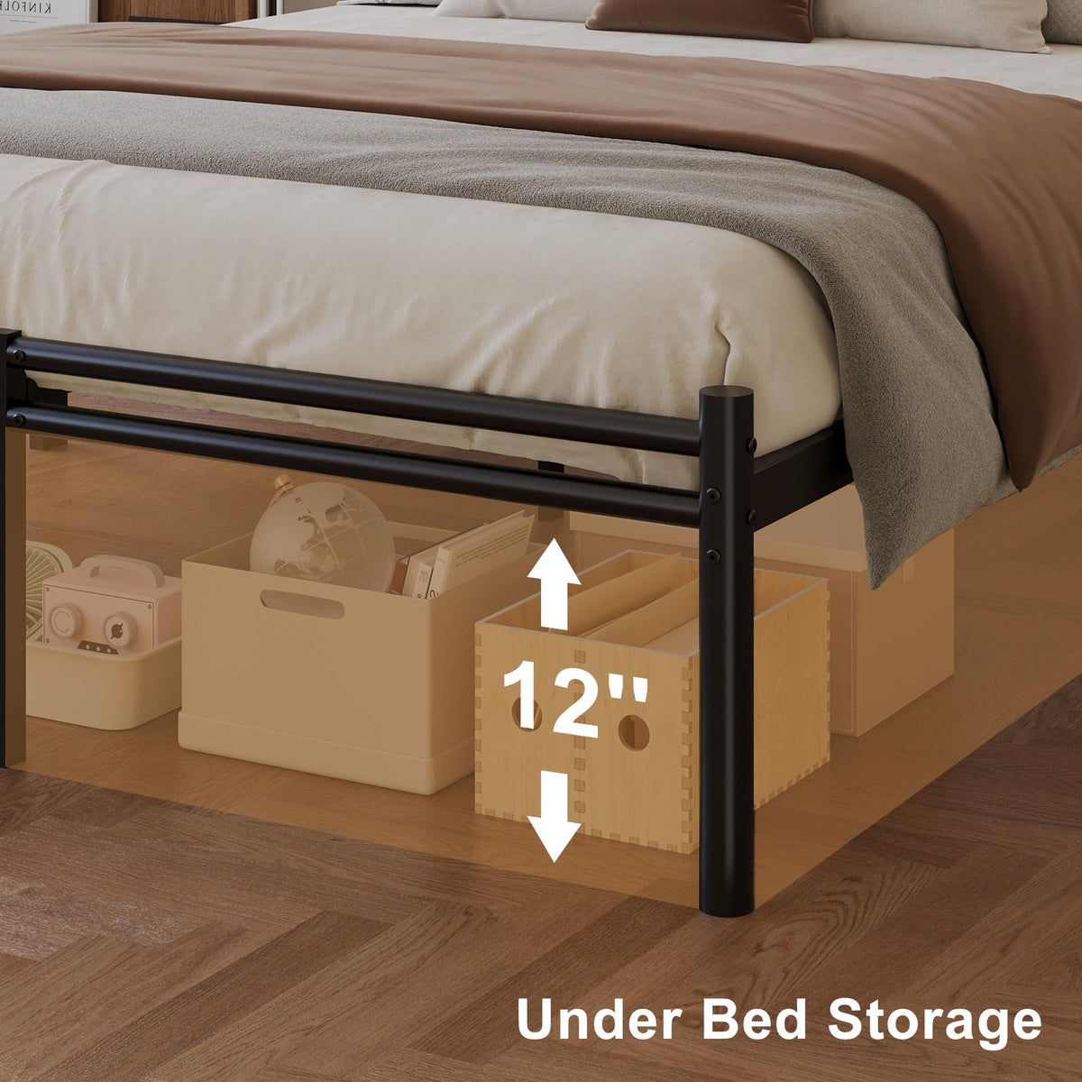 Full Size Bed Frame with Headboard and Footboard A128