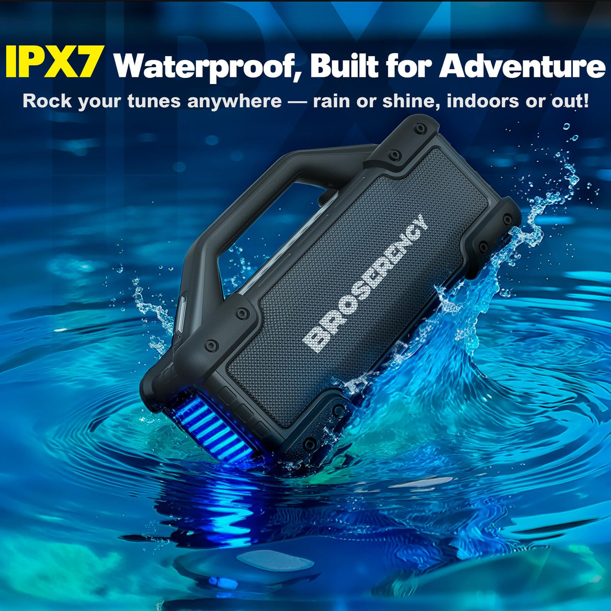 Black Portable Water Resistant Bluetooth Speaker H654
