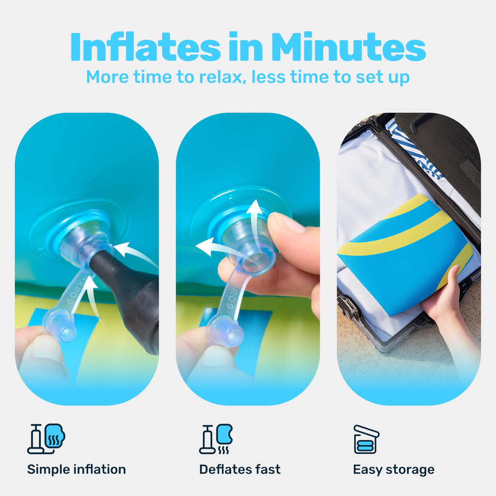 Blue Yellow Inflatable Pool Float Lounger K849