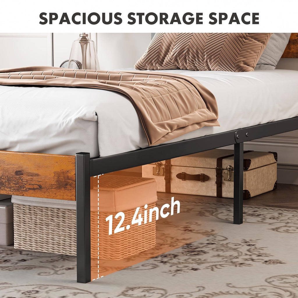 Twin Wood Bed Frame with Headboard G4100