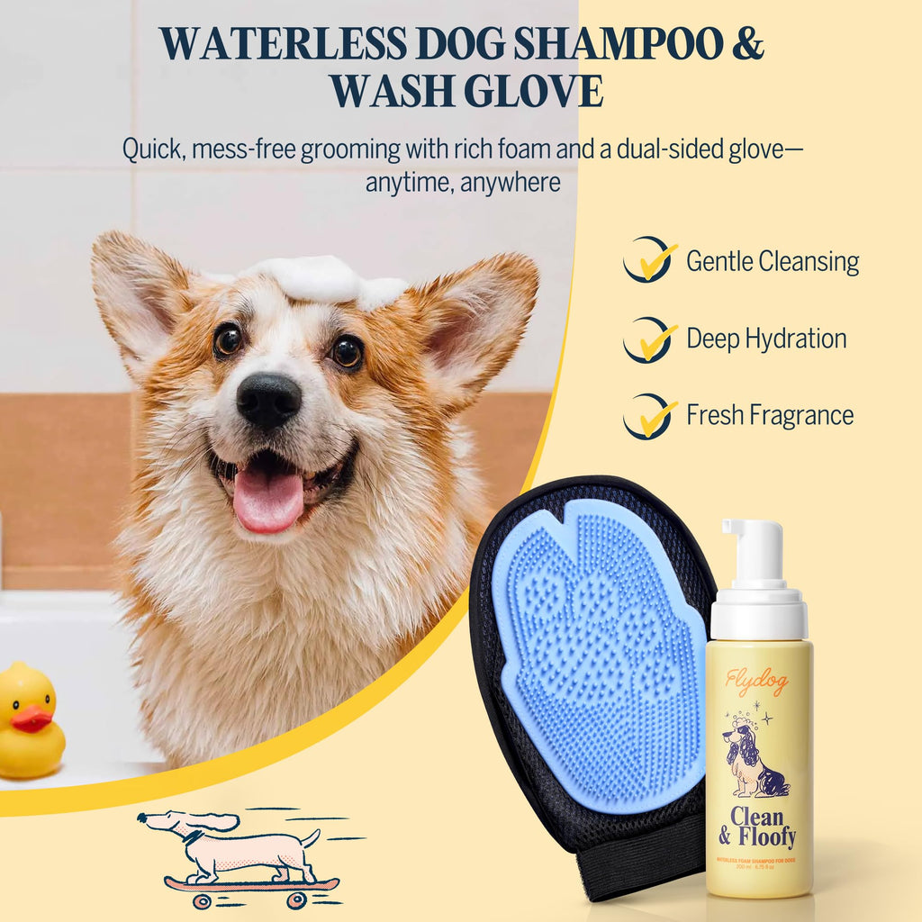Dry Dog Shampoo with Glove No Rinse Spray Foam V71975