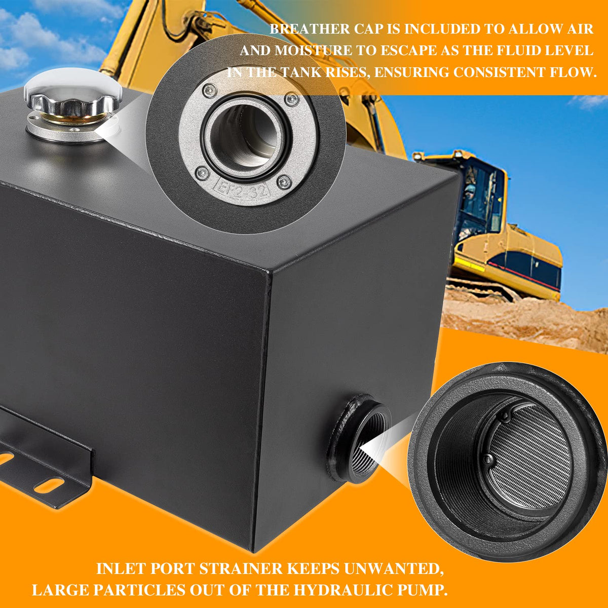 5 Gallon 14 Gauge Steel Hydraulic Fluid Reservoir Tank P165