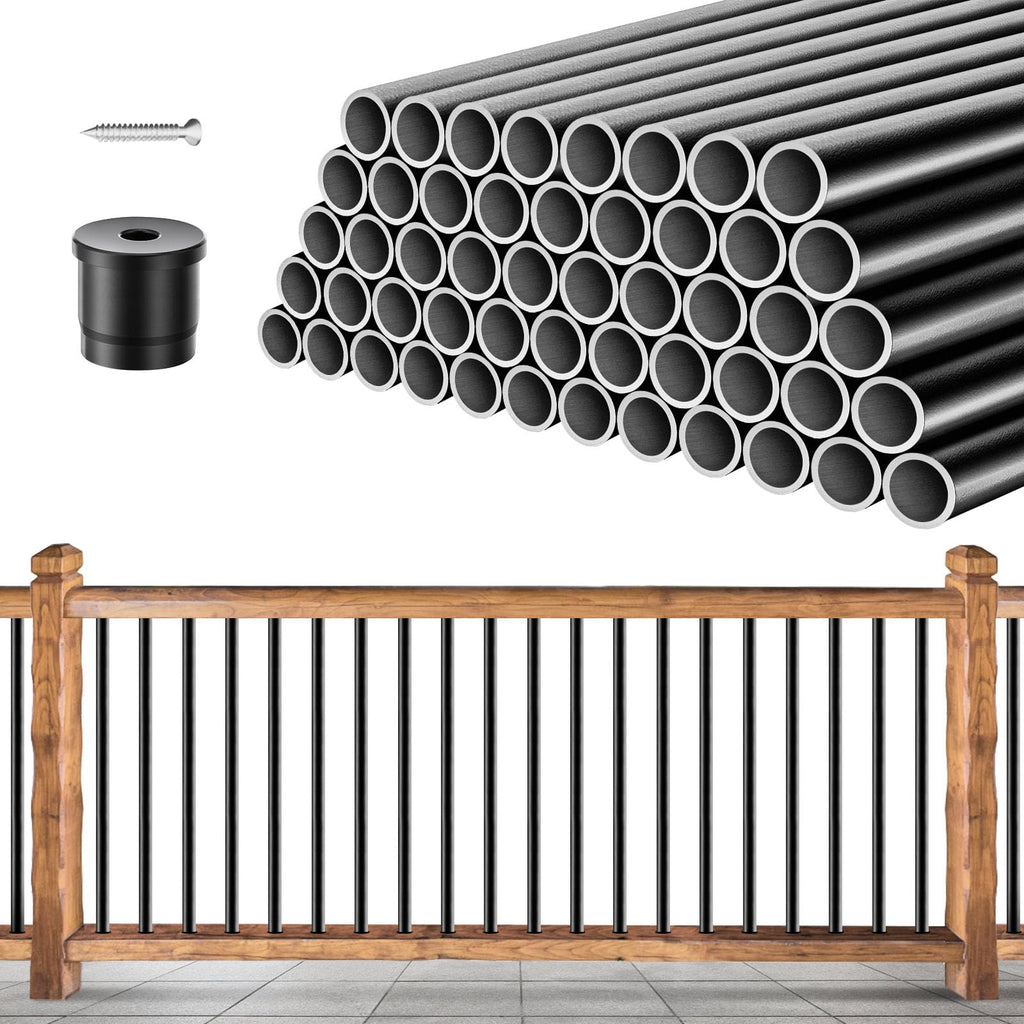 101 Pack 26" x 3/4" Black Round Aluminum Balusters C6969