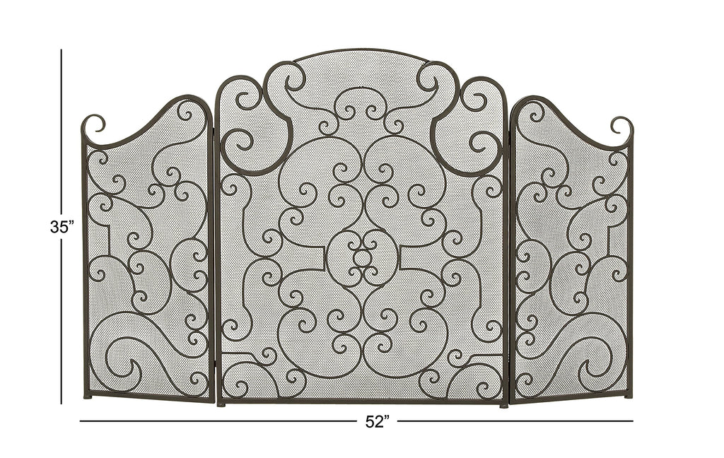 Metal 3 Panel Fireplace Screen K9157