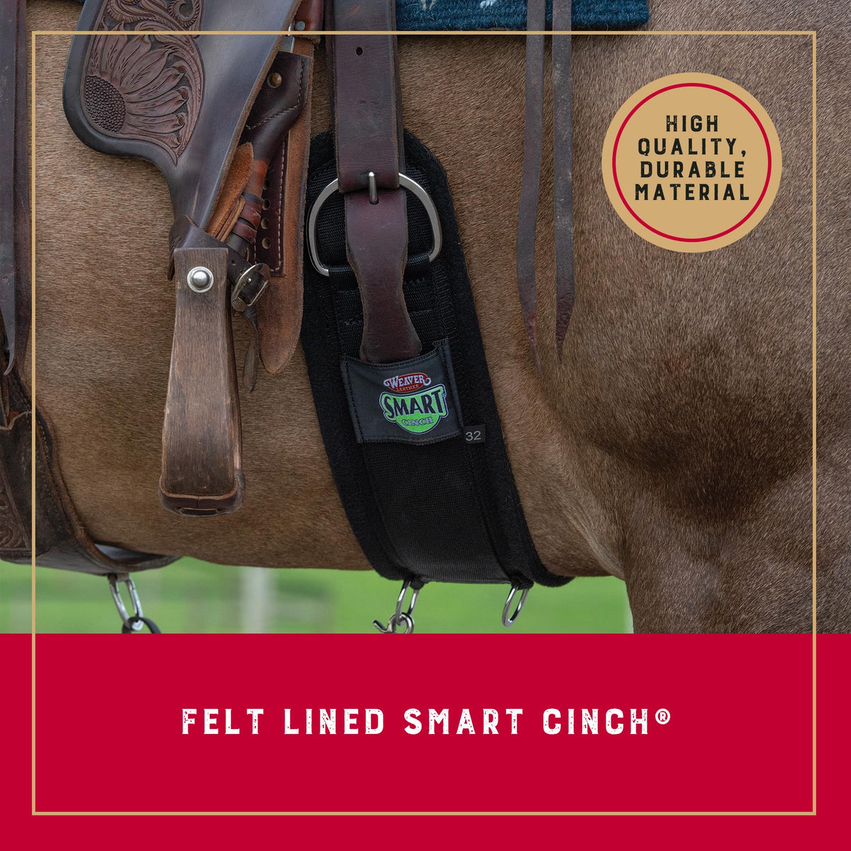 Black 36-Inch Nylon Felt Lined Straight Cinch Q371848