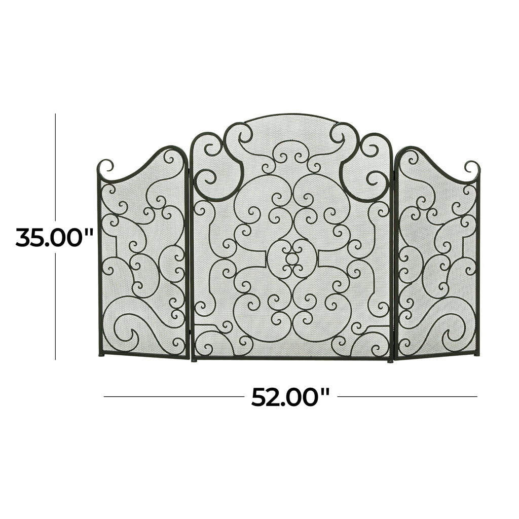 Metal 3 Panel Fireplace Screen K9157