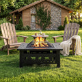 32 Inch Square Metal Patio Fire Pit Table F68018