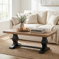 Solid Wood Coffee Table, Black and Driftwood J221