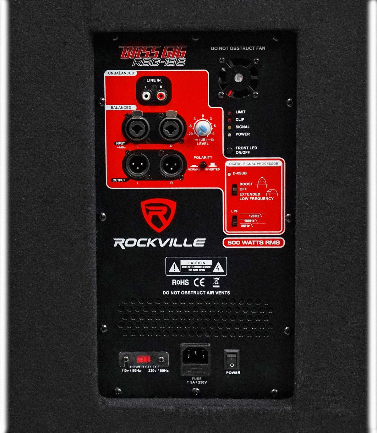 18" Active Powered PA Subwoofer J8808