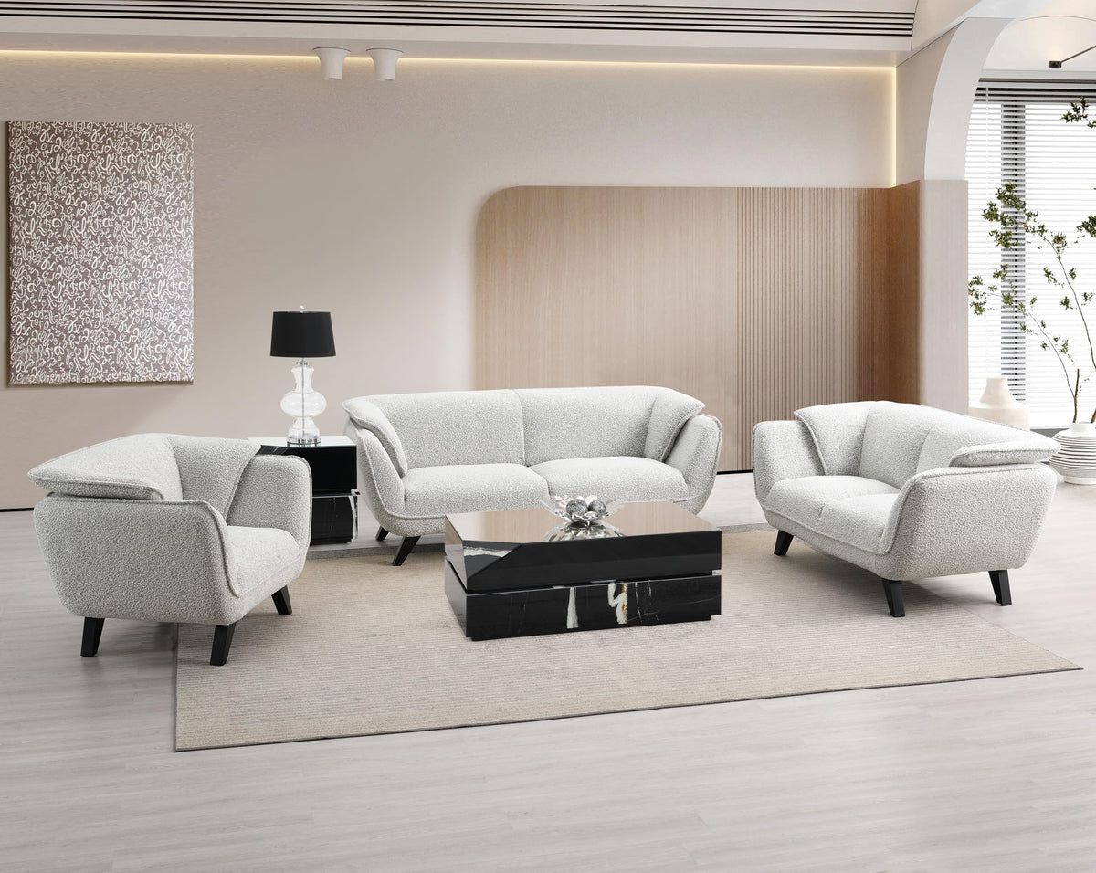 Light Gray Upholstered Loveseat U130169