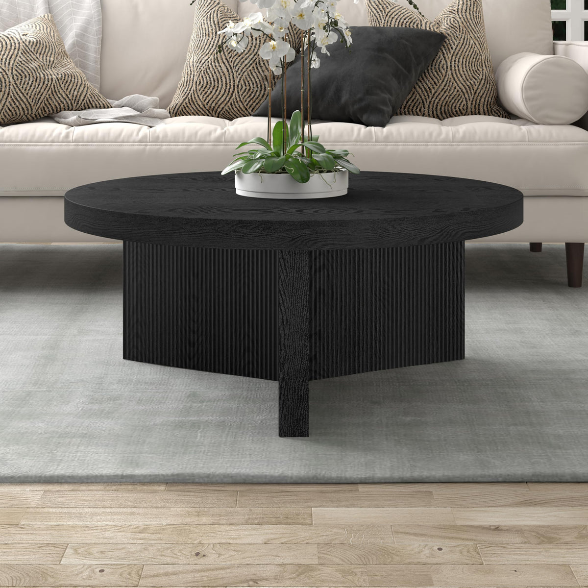 36" Scandinavian Fluted Coffee Table C763