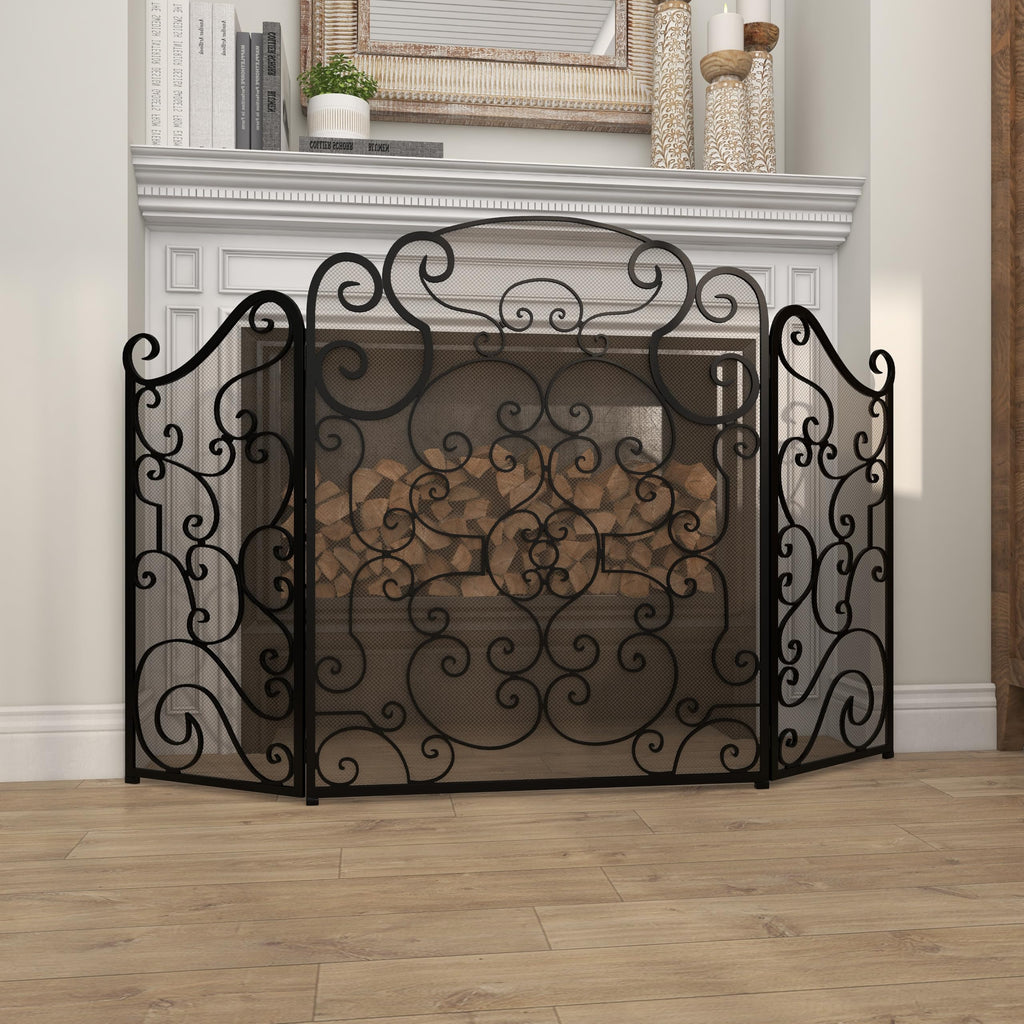 Metal 3 Panel Fireplace Screen K9157