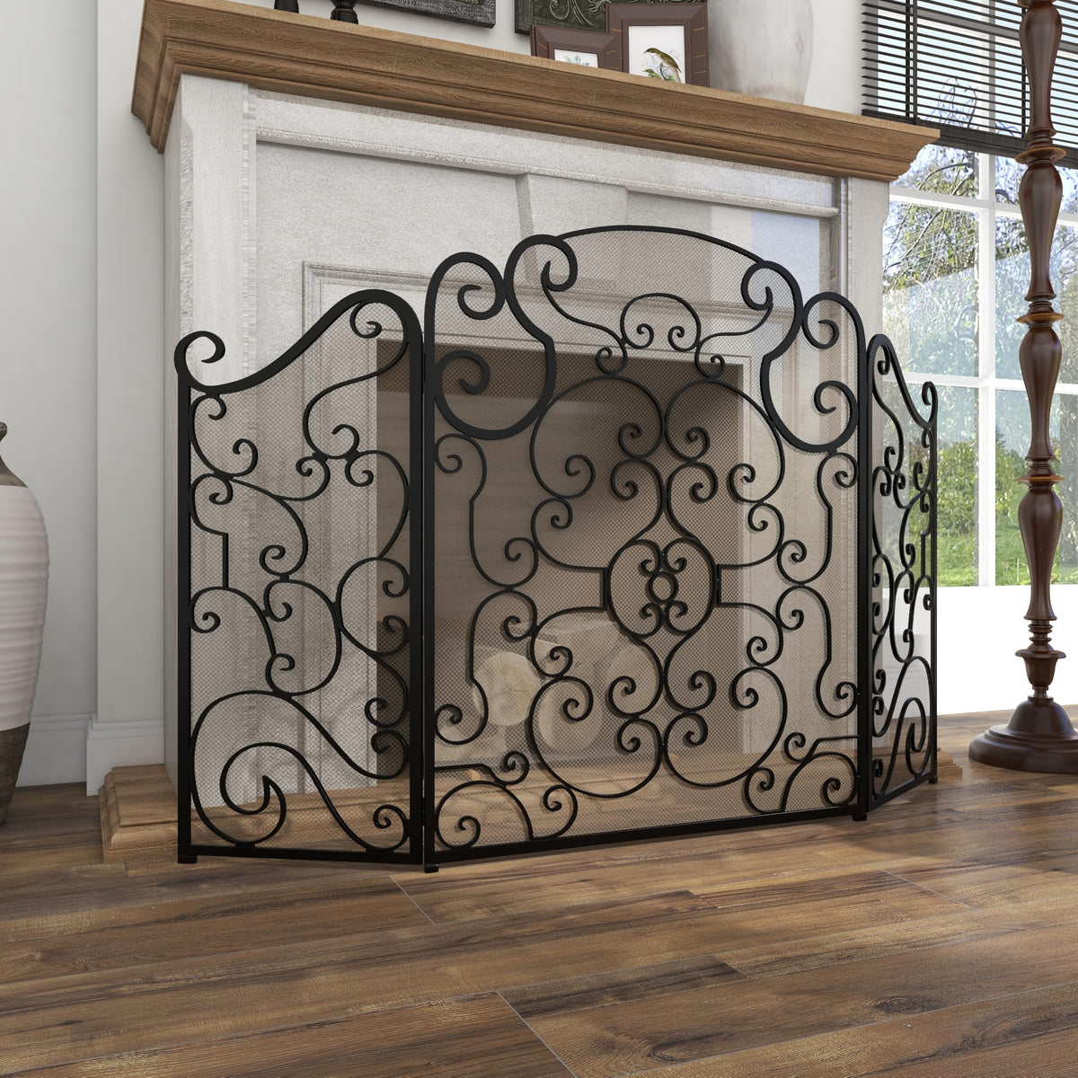 Metal 3 Panel Fireplace Screen K9157